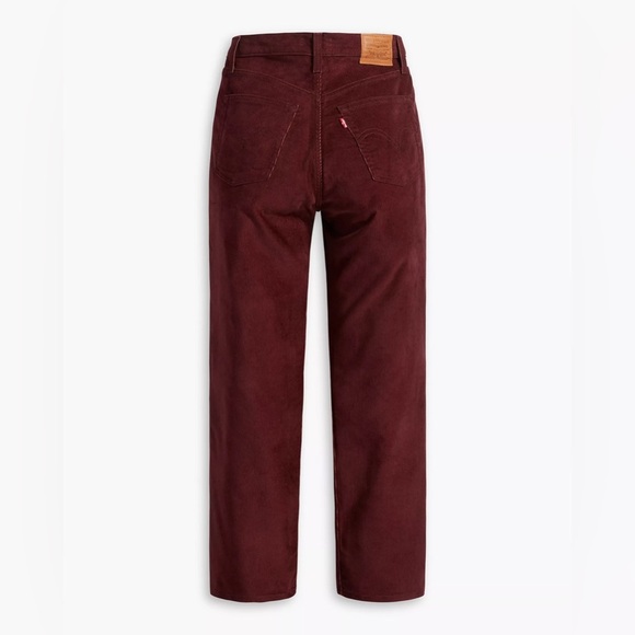 ๐ Levi's Burgundy Ribcage High-Rise Straight Ankle Corduroy Jeans - Size 29 - Picture 6 of 7